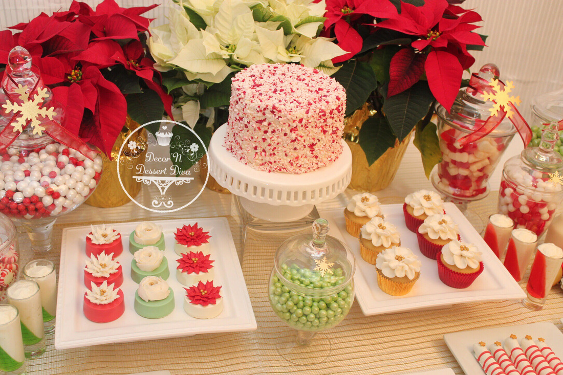 Red and Green Christmas Dessert Table