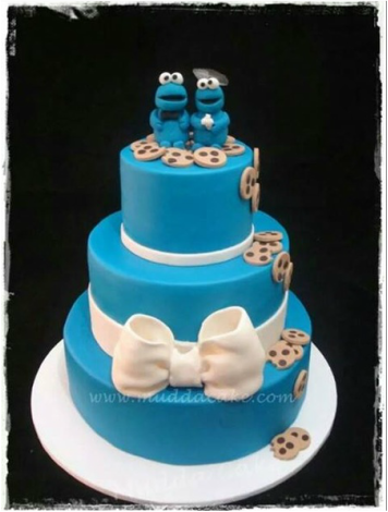 Blue Frog Cookie Wedding Cake