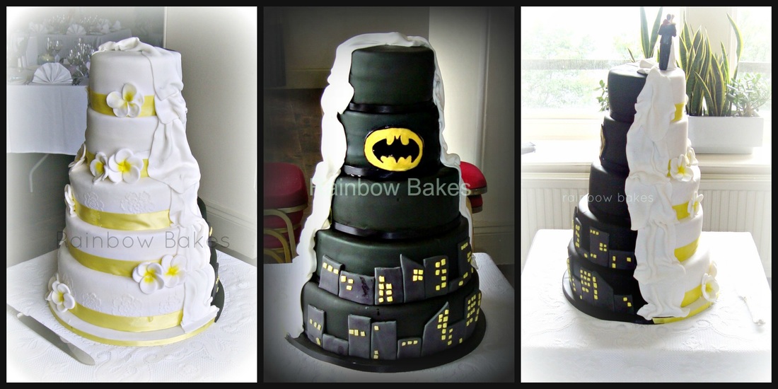 Superhero Batman Love Wedding Cake