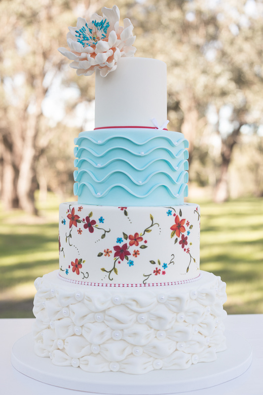 4 Tier Garden Wedding Cake