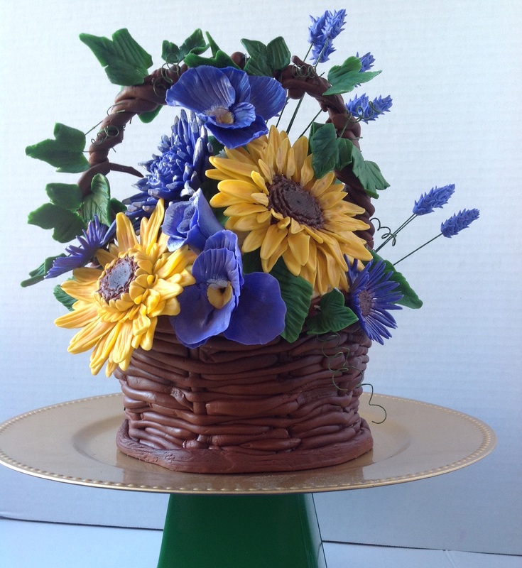 Wildflower Basket  Birthday Cake