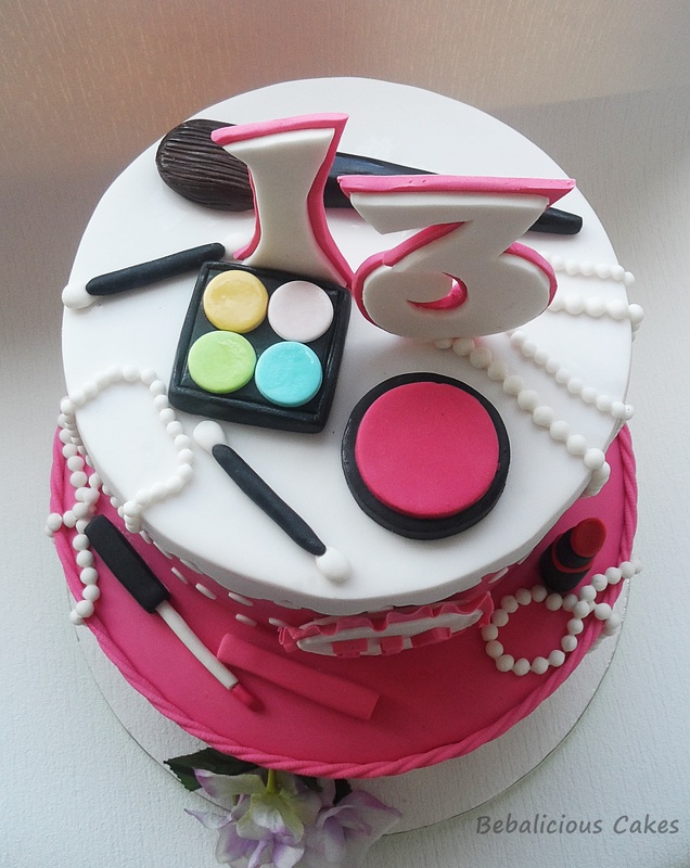 Sweet 13th Makeup Birthday Cake
