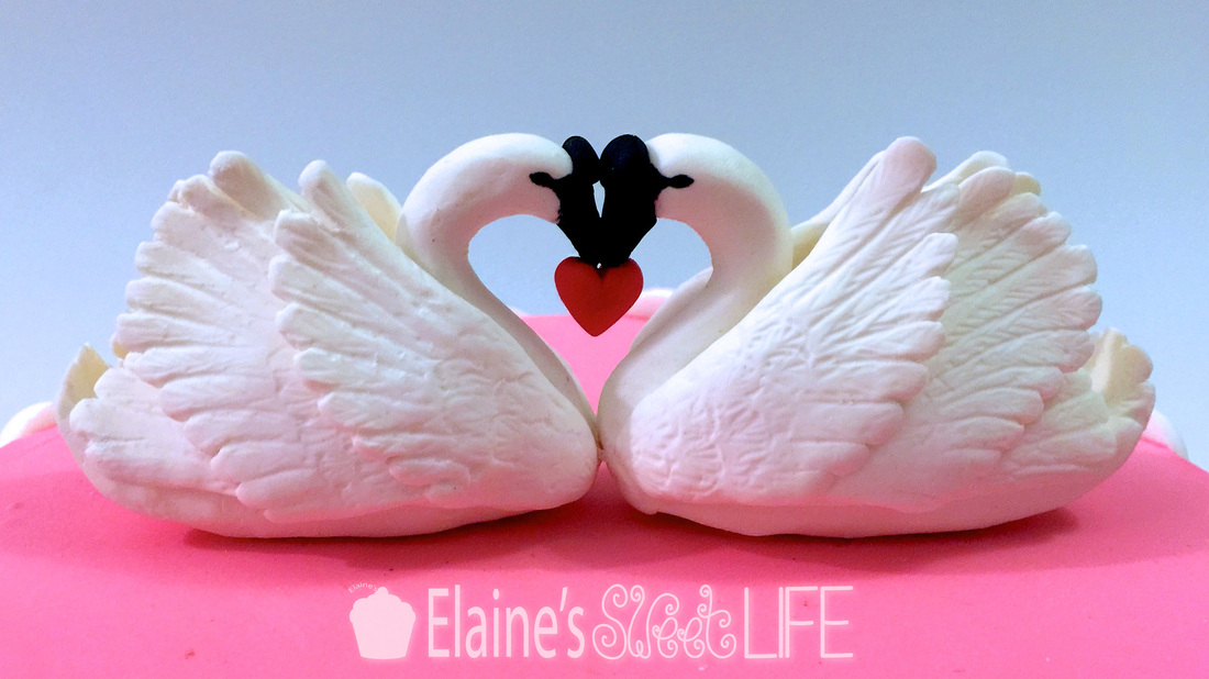 Swans Valentine's Cake