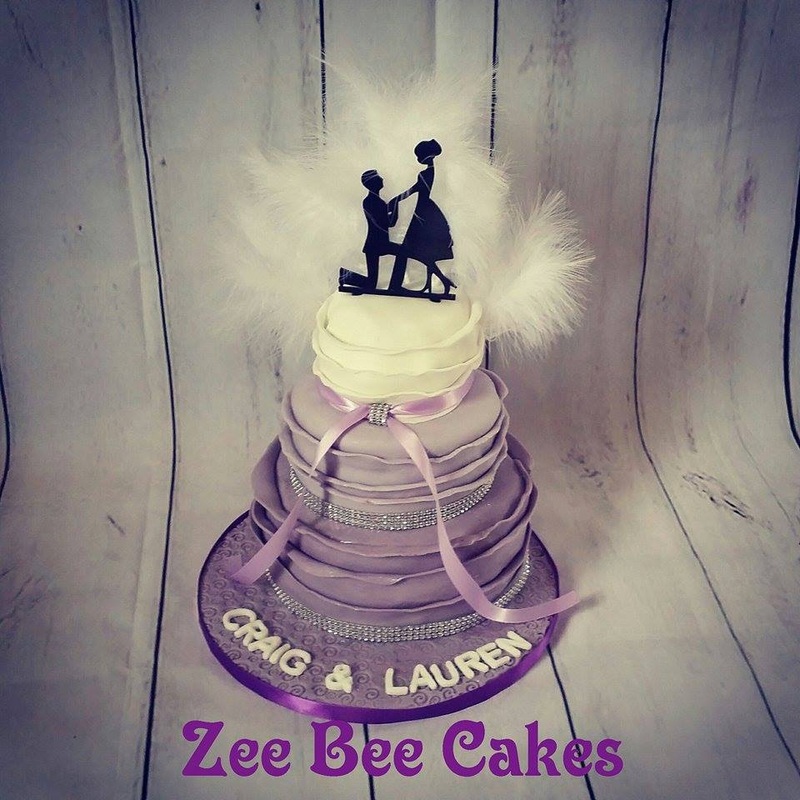Purple Ombre Engagement Cake