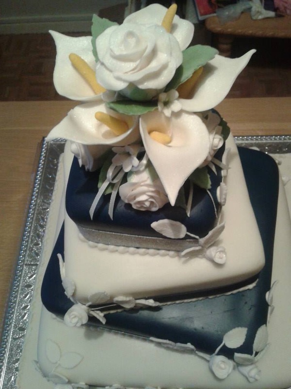 4 Tier Royal Blue Wedding Cake