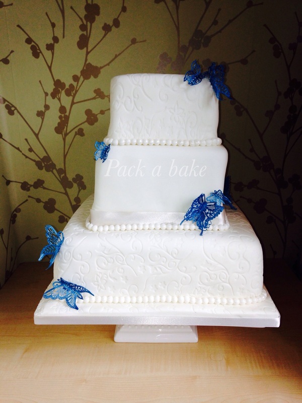 Lace Butterfly Wedding Cake